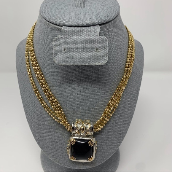 Vintage New Old Stock Gold Beaded with Black Magnetic Owl Brutalist Modernist - Picture 1 of 16